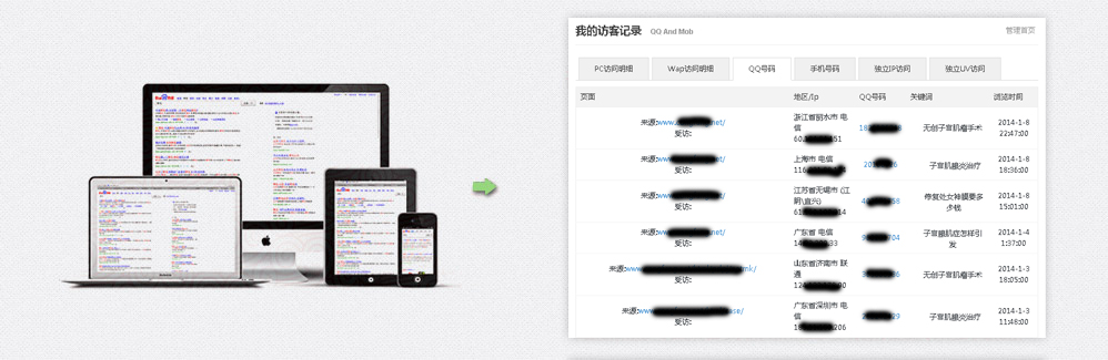 碧诺网络手机访客统计系统
