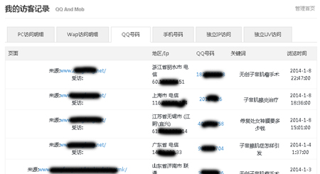 碧诺网络QQ访客统计系统